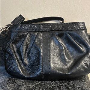 Coach Black Patent Leather Wristlet